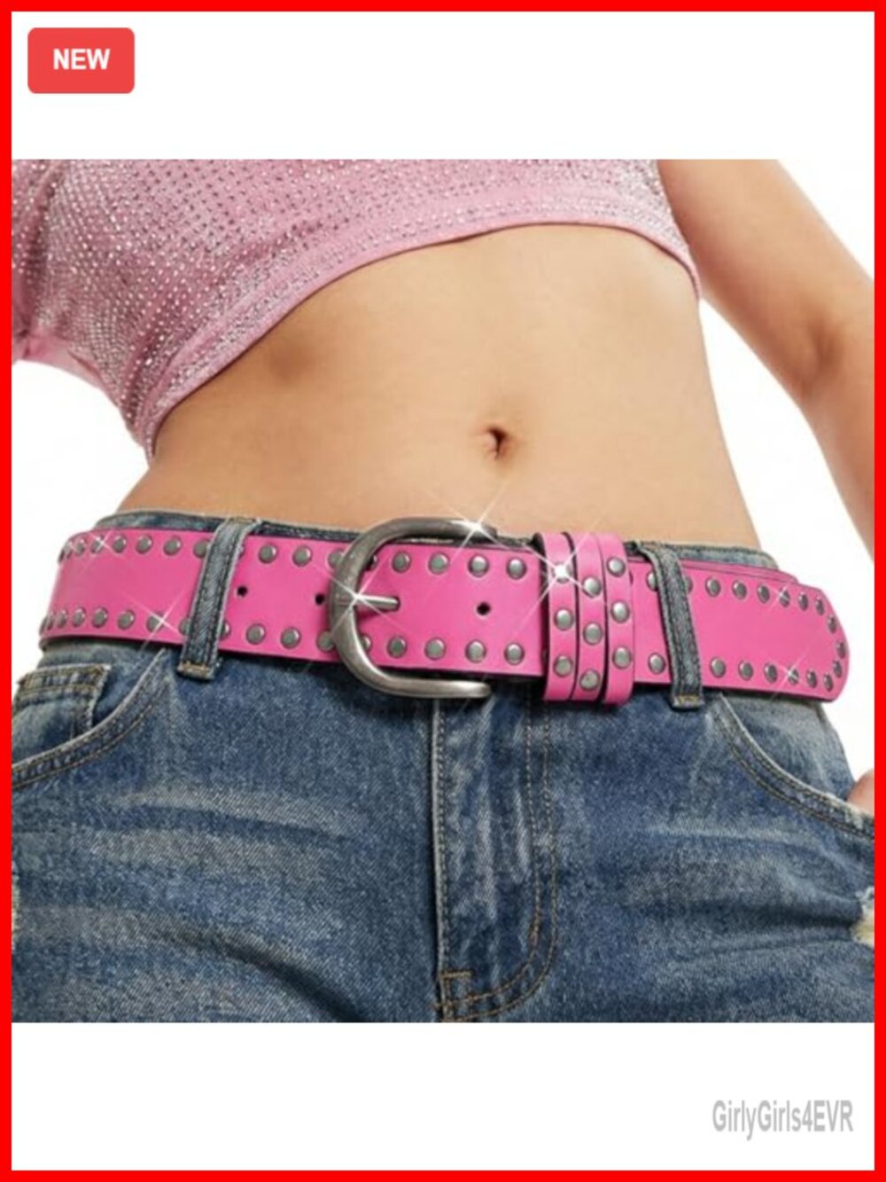 Studded Leather Wide Waist Belt Western Y2K Buckle Punk